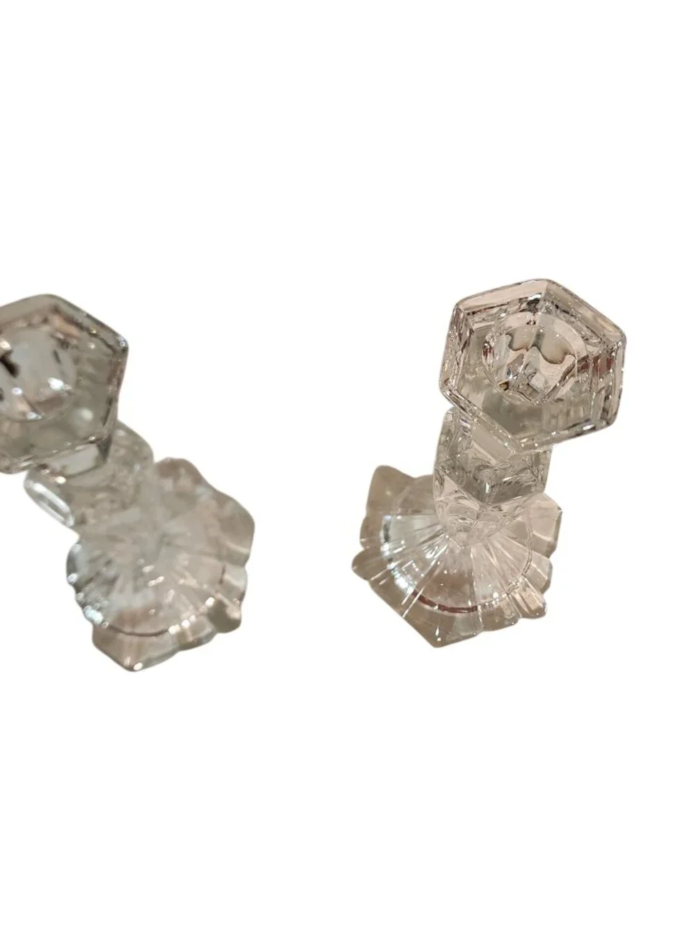 Vintage Fifth Avenue Crystal Palisades Lead Crystal Candlesticks Pair 7